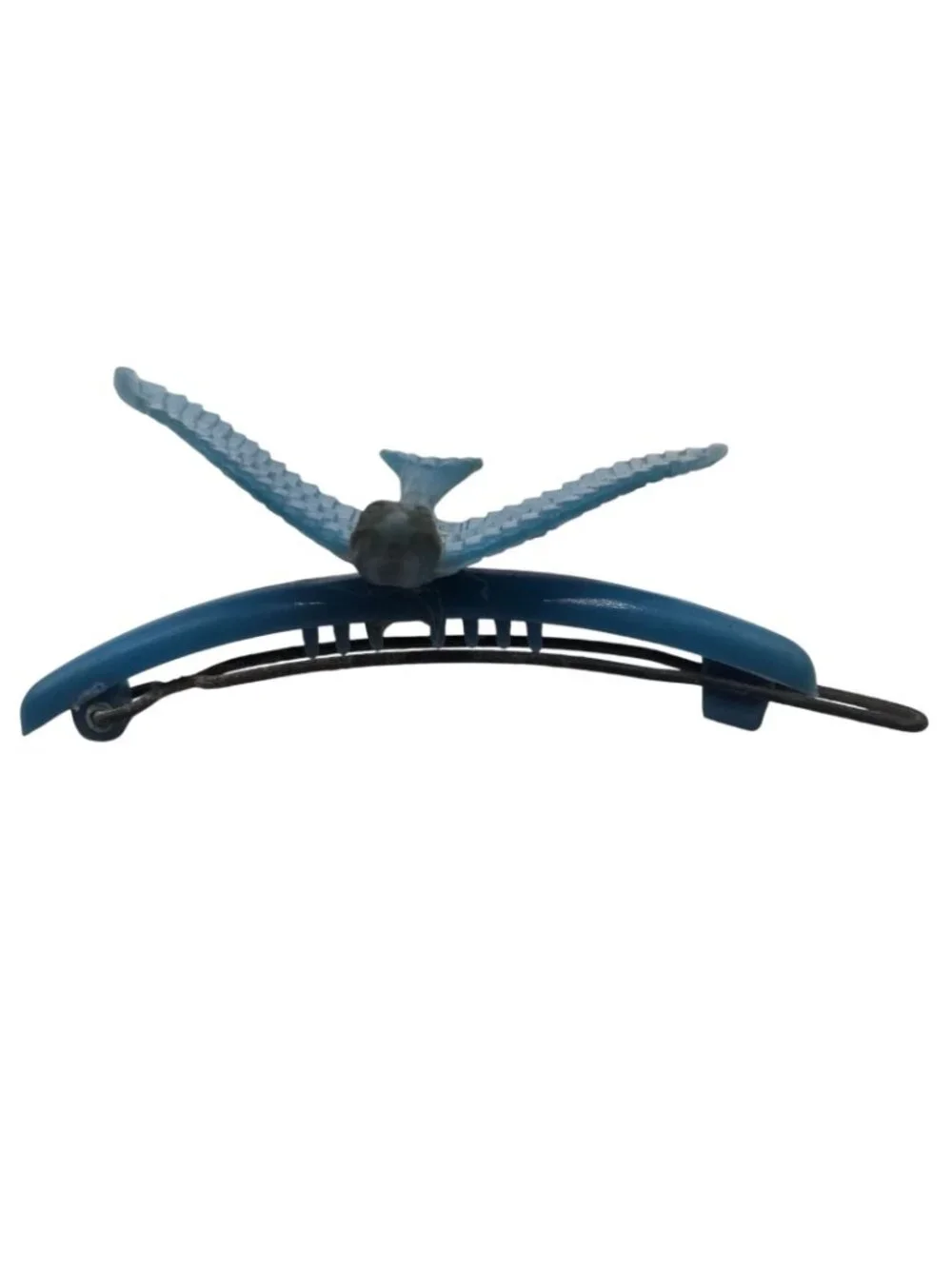 Vintage Bluebird Hair Barrette Clip Blue Swallow Plastic AS IS Retro Happiness